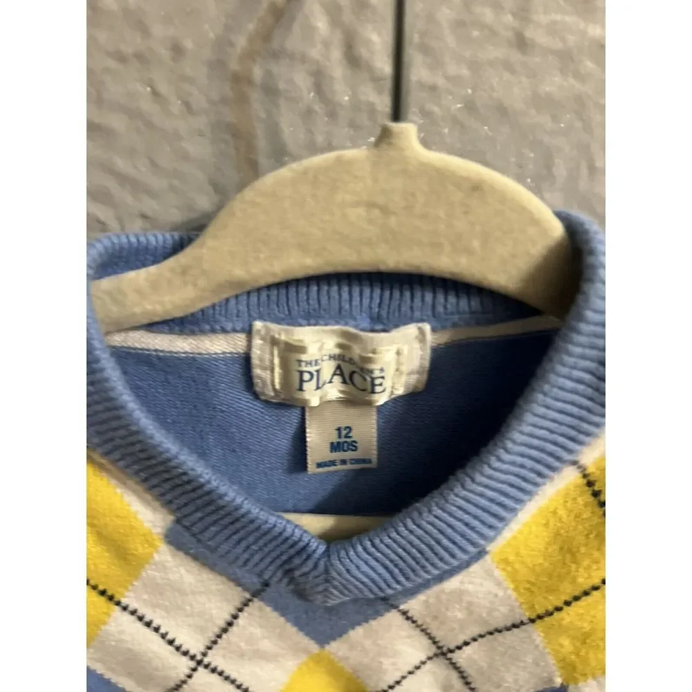 The Childrens Place‎ Boys Argylle Sweater Vest Size 12 Months